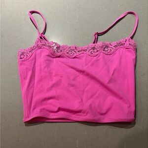 SKIMS Fuchsia Lace-Trim Camisole